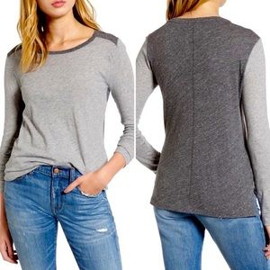 Madewell Whisper Long-Sleeve Colorblock Tee XXS